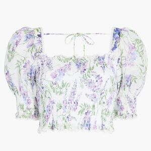 Hill House Floral Zoe Nap Top in Purple and Green